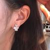Elegant 2 Carat Zircon Clover Earrings for Women Sparkling Micro Pave Diamond Stud Earrings Luxury Style