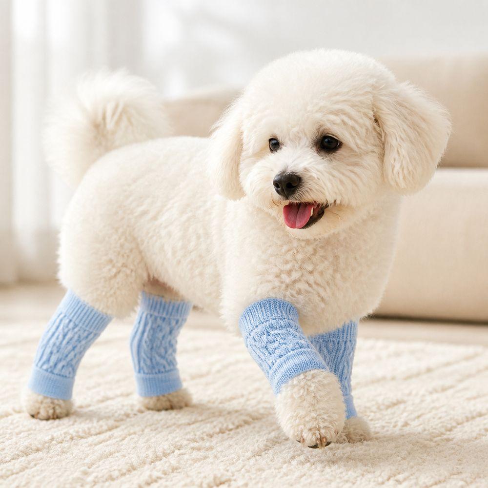 1Set(4pcs) Elastic Cuff Dog Knee Sleeve Soft Breathable Dog Leg Protector Pet Joint Sleeve for Dogs