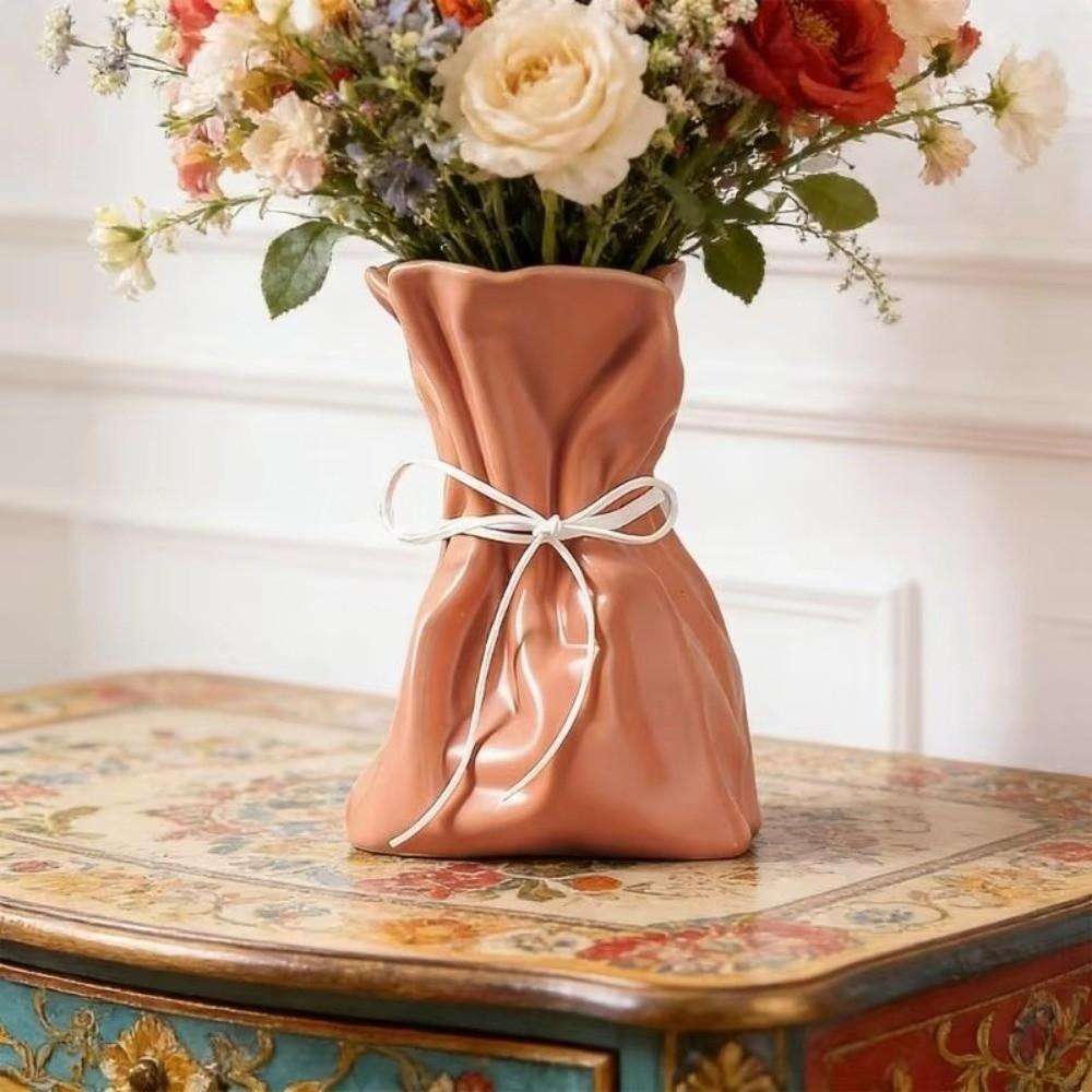 Minimalist Irregular Resin Vase Elegant Hydroponic Flower Pot Office Home Decoration
