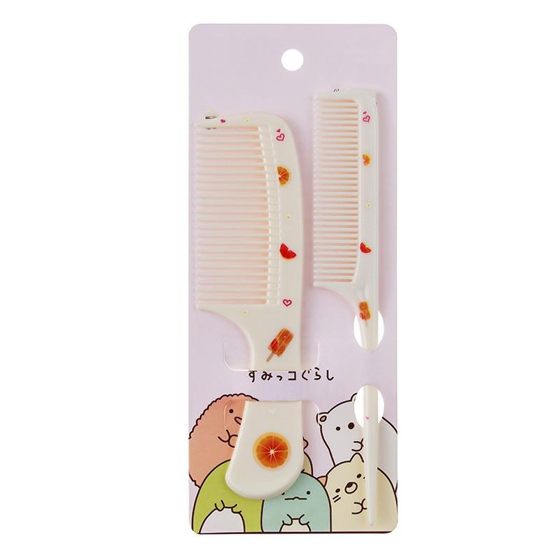 2 шт./компл., милая детская парикмахерская расческа, антистатическая расческа с заостренным хвостом для девочек, расческа для волос с клубникой и фруктами, детская расческа для волос