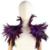 Gothic Feather Shrug Cape for Women Victorian Shoulder Wrap Shawl Collar for Halloween Cosplay Party Costume Accessories