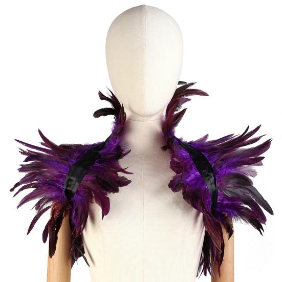 Gothic Feather Shrug Cape for Women Victorian Shoulder Wrap Shawl Collar for Halloween Cosplay Party Costume Accessories