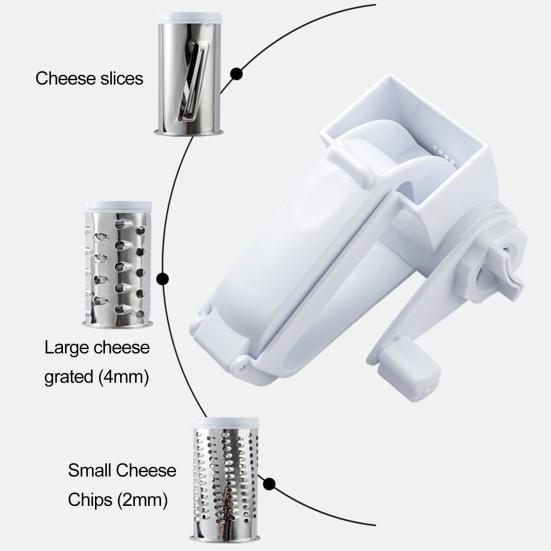 Manual Cheese Grater with Handle Food Grade BPA Free Widely Used Chocolate Nut Handheld Rotary Cheese Grater Tool