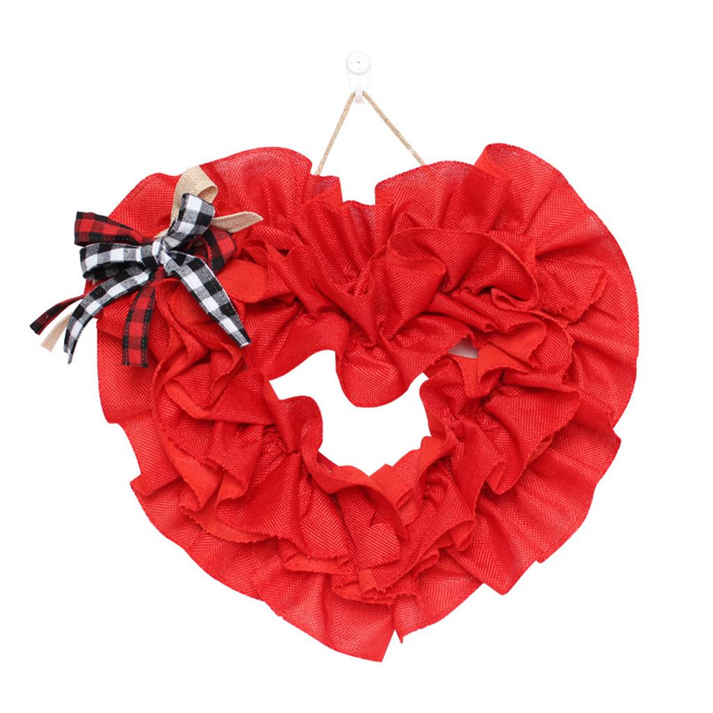 Fabric Pendant Heart-shaped Valentine's Day Flower Ring Peach Heart Door Hanging