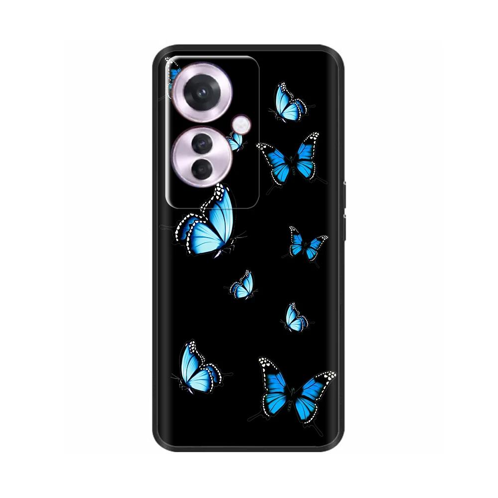 Чехол для OPPO F25 Pro 5G Черный силиконовый Мягкая задняя крышка телефона Для OPPO Reno 11F Reno11 F Чехол Для OPPO F25 Pro F25Pro 5G Чехлы