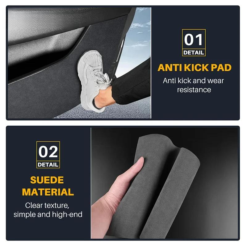 For Mazda 3 Axela 2019 2020 2021 2022 2023 2024 2025 LHD RHD Car Anti-kick Pad Suede Leather Carbon Pad Accessories Door Protect.
