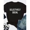 SELECTIVELY SOCIAL Желтая футболка с принтом букв, женская, с коротким рукавом, с круглым вырезом, свободная футболка, летняя женская повседневная футболка, топы, одежда