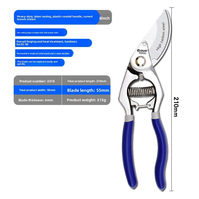 Bypass Pruning Shears 8‑inch Garden Branch Trimming Hand Cutter Tool