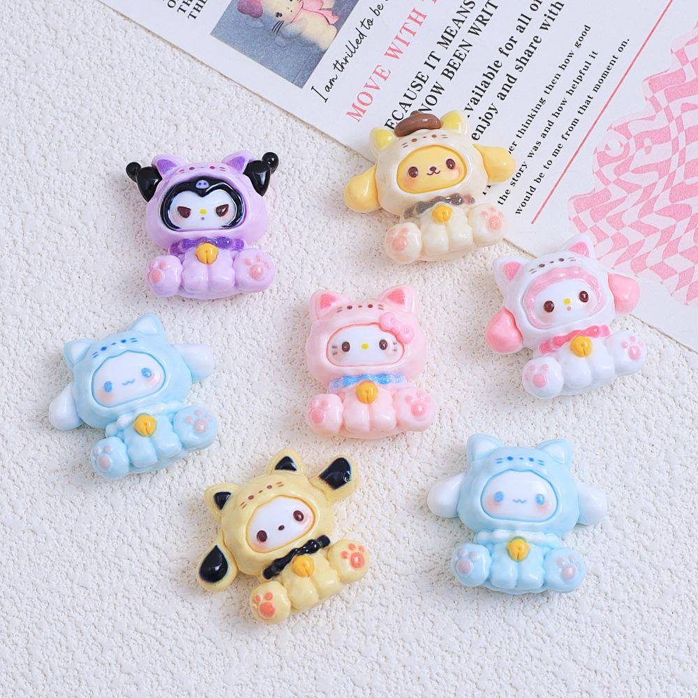 6 Pcs New Kawaii Cartoon Cute Bell Animal Resin Scrapbook Diy Jewelry Children Gift Hairpin Accessories A119