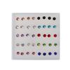 20 Pairs Colorful Faux Rhinestone Plastic Ear Studs Hypoallergenic Earrings