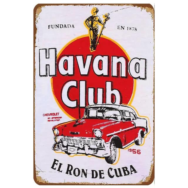 Винтажная металлическая жестяная табличка Havana Club Ретро настенный декор для мужской пещеры дома кафе сада клуба бара паба Железная живопись Художественный плакат
