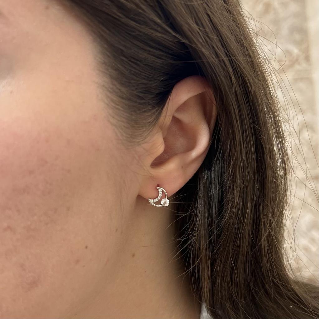 Silver Earrings with Cubic Zirkonia (2137573)