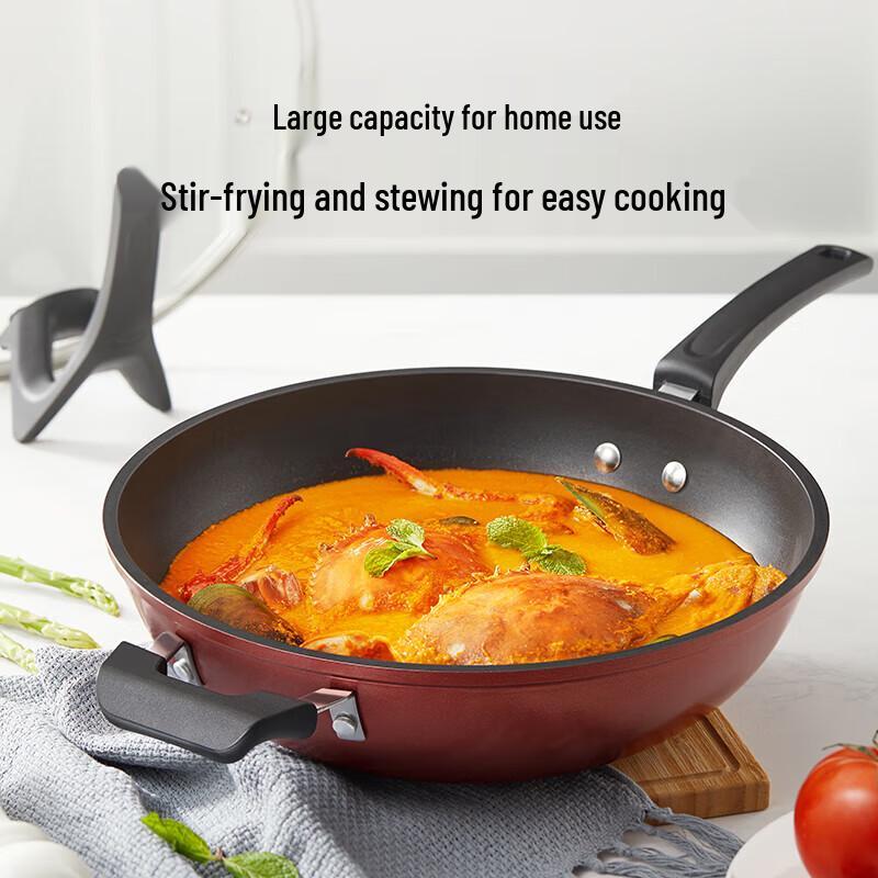 Midea 32cm Non-stick Wok with Standable Lid