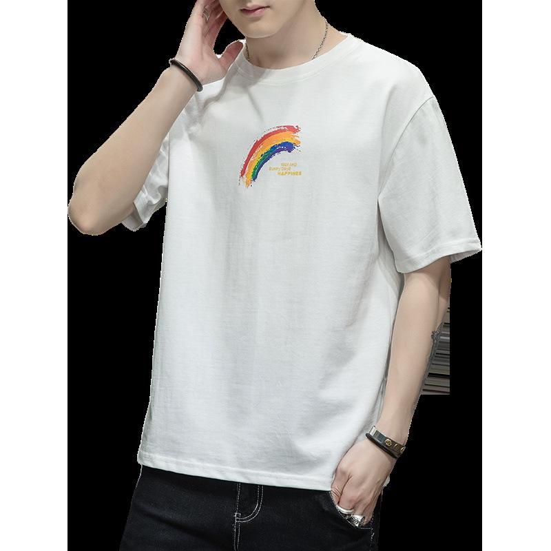 Men's Korean Style Loose Cotton Summer T-Shirt - Short Sleeve, Student Inner Wear