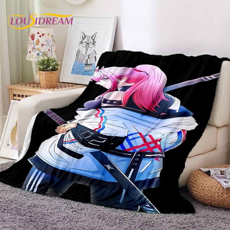 Zero Two Sexy Girl DARLING in The FRANXX Cartoon Flannel Blanket for Bed Bedroom Sofa Picnic,Throw Blanket for Outdoors Leisure