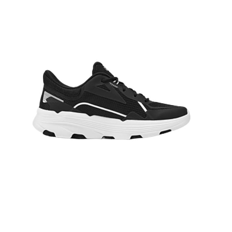 Skechers Go Series Comfortable Low-Top Running Shoes Women sneakers Black White 129336-BKW