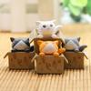 Cute Miniatures Statue Kitten Crafts PVC Cartoon Car Figurine Poor Box Cat Small Statue Kitty Model