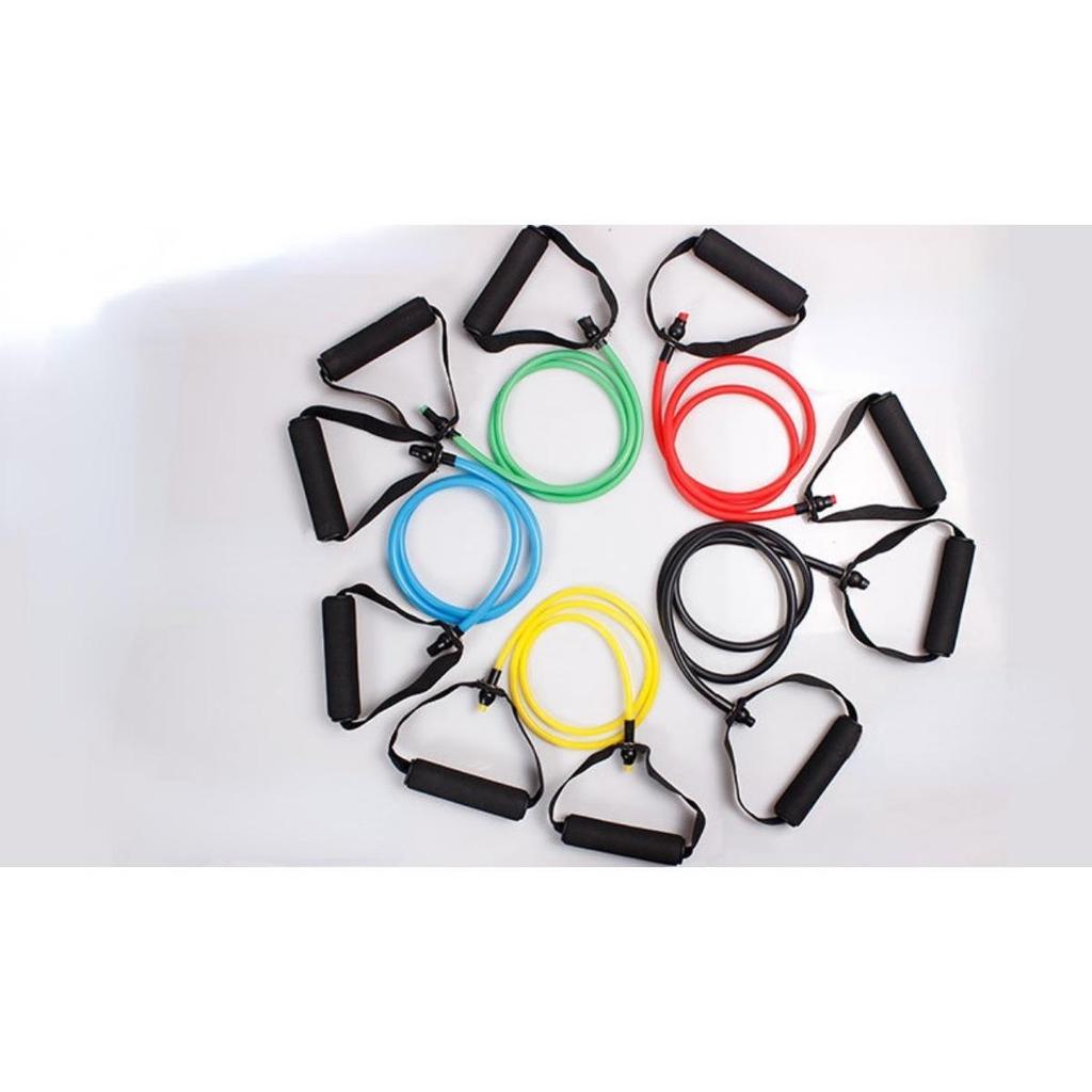 5 Levels Resistance Bands with Handles Yoga Pull Rope Elastic Fitness Exercise Tube Band for Home Workouts Strength Training