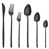 6pcs Tableware Set Gold Cutlery Stainless Steel Flatware Mirror Knife Fork Dessert Spoon Korean Dinnerware Set Luxury