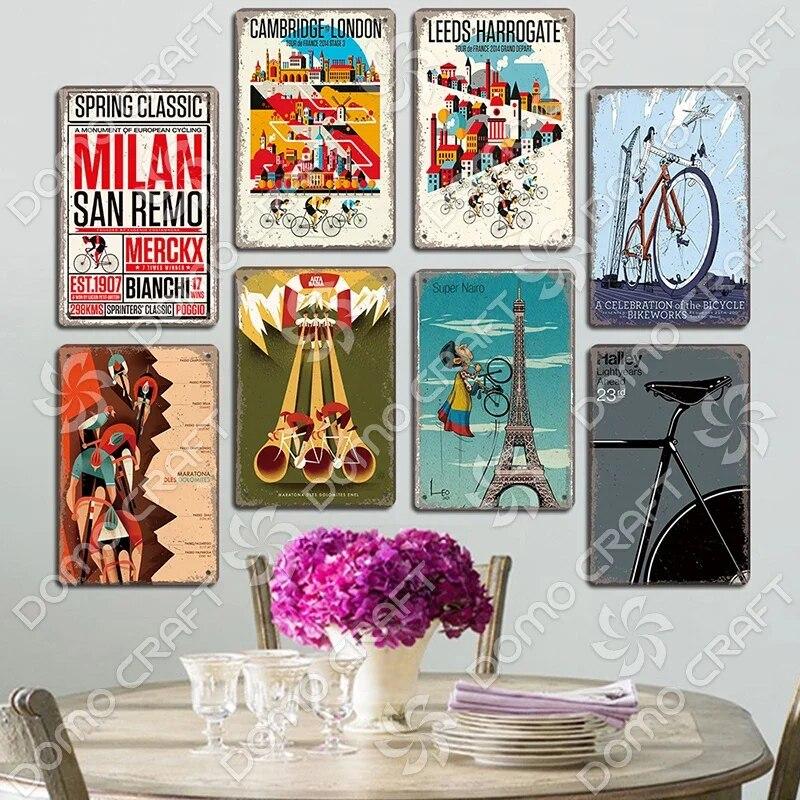 Велосипедная табличка, металлическая жестяная вывеска, велосипедные гонки, винтажный металлический плакат, настенный художественный декор для велосипедного клуба, гаража, человека, пещеры