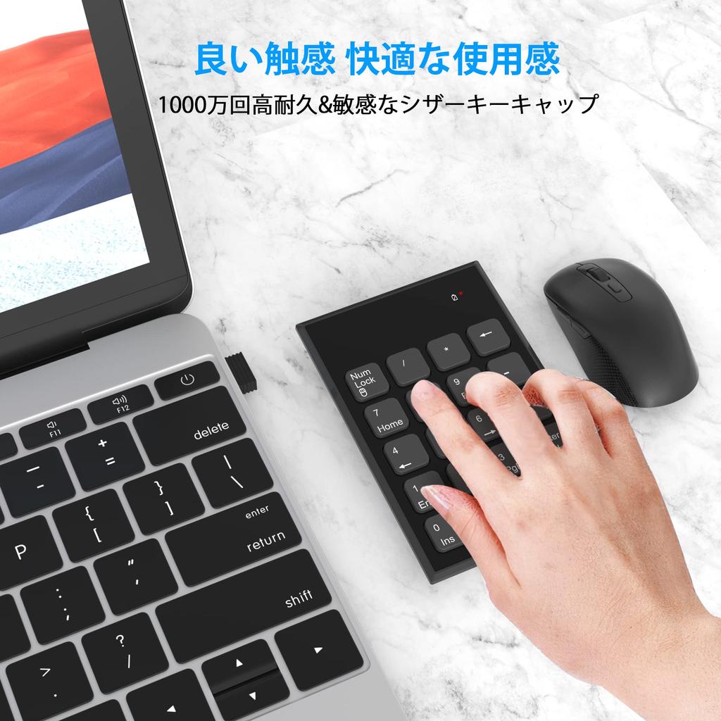 Wireless Numeric Keypad and Mouse Wireless Keypad and DPI Adjustable Wireless Mouse Set with Single USB Number and Compact Numeric Keyboard Set,