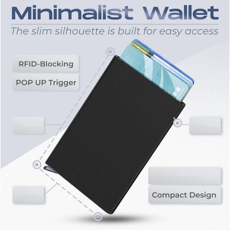 Large Capacity 6/10 Cards Holder, Men High Quality Credit Card Holder, Slim Card Case Anti-theft-RFID Auto Pop Up Travel Thin Wallets for Men