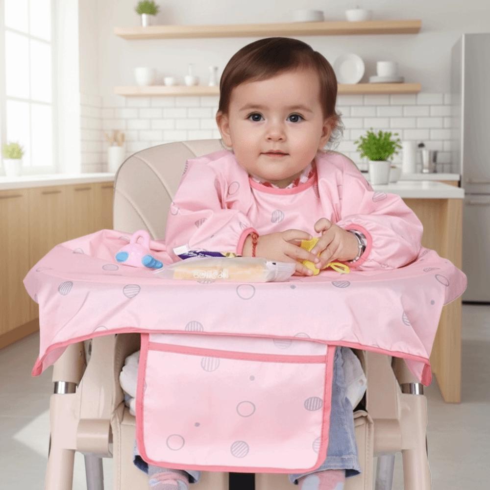 Anti-Dirty Feeding Bib Waterproof Long Sleeves Bib Easy Clean Coverall Baby Bib  Restaurant