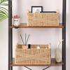 Woven Storage Basket Sundries Snack Toy Storage Box Picnic Basket Clothes Closet Organizer Bedroom Living Room Organization
