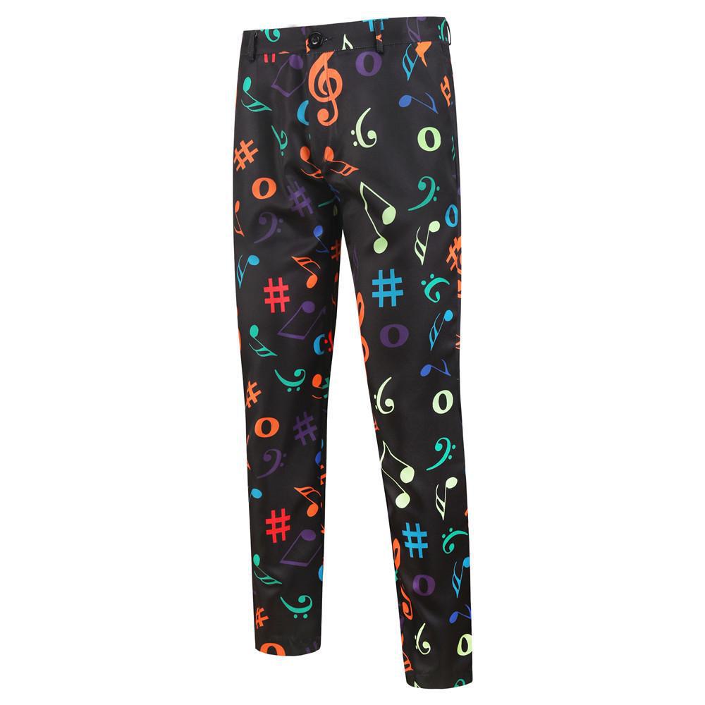 2023 Мужской повседневный костюм-тройка в европейском и американском стиле с 3D-печатью: Жилет, брюки и куртка