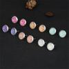 6Pairs/Set Unique Natural Stone Silver Jewelry Quartz Ear Stud Durzy Earrings Crystal