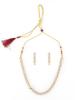 Contemporary Look Pearls Choker Jewellery Set For Women Necklace With Earrings Set