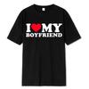 2024 Fashion New Summer I Love My Boyfriend Women's T-Shirt Casual Cotton Pure Clothing New Hot Selling Printed 01336