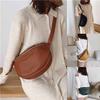 Fashion Ladies Casual Waist Bag All-match Large Capacity Banana Shoulder Bag PU Leather Crossbody Chest Bag