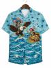 Men And Women Teenager Skull Shark Hawaiian Shirt, Patriotic American Flag Shark Aloha Shirt, Fun Pirate Skull Summer Beach Button Shirt, Plus Size