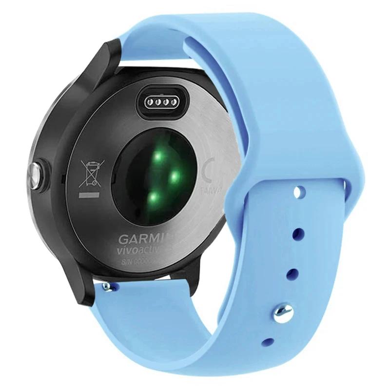 Силиконовый ремешок 20 мм 22 мм для Garmin Vivoactive 3 4, ремешок для часов Venu 2 SQ Forerunner 645, браслет Garmin Forerunner 245