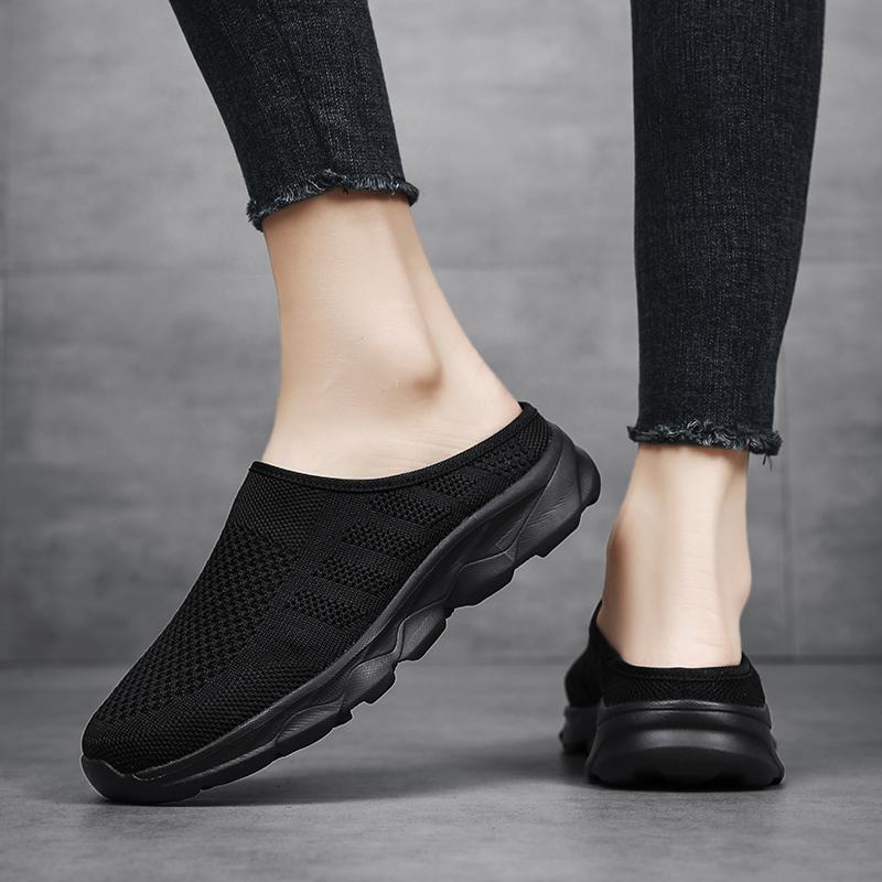 Женские дышащие полутапочки, ультра легкие домашние и уличные женские тапочки, домашние тапочки большого размера