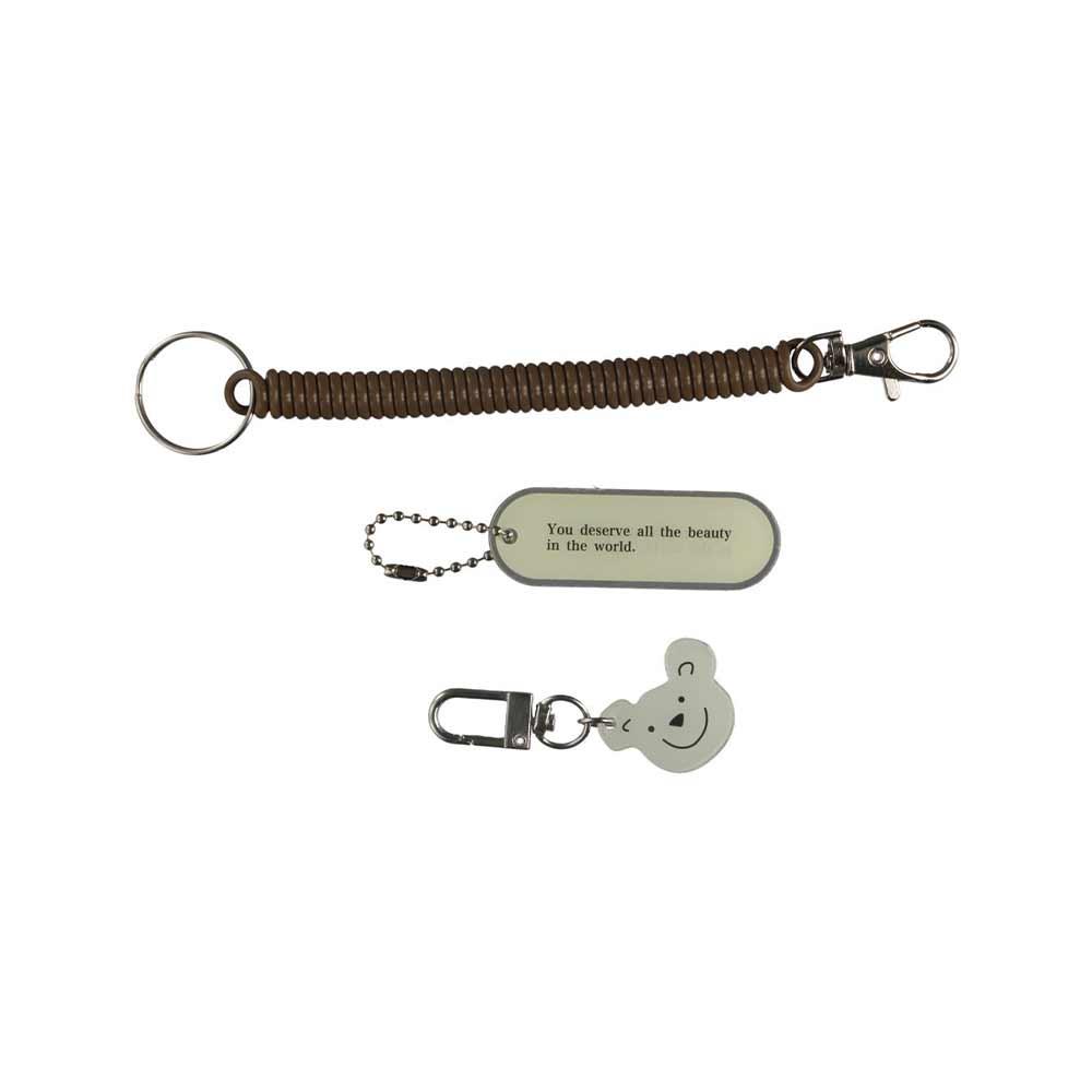 Cartoon Bear Spring Coil Key Chain Key Holder Key Ring Ornaments Sweet Cartoon Lanyard Decoration