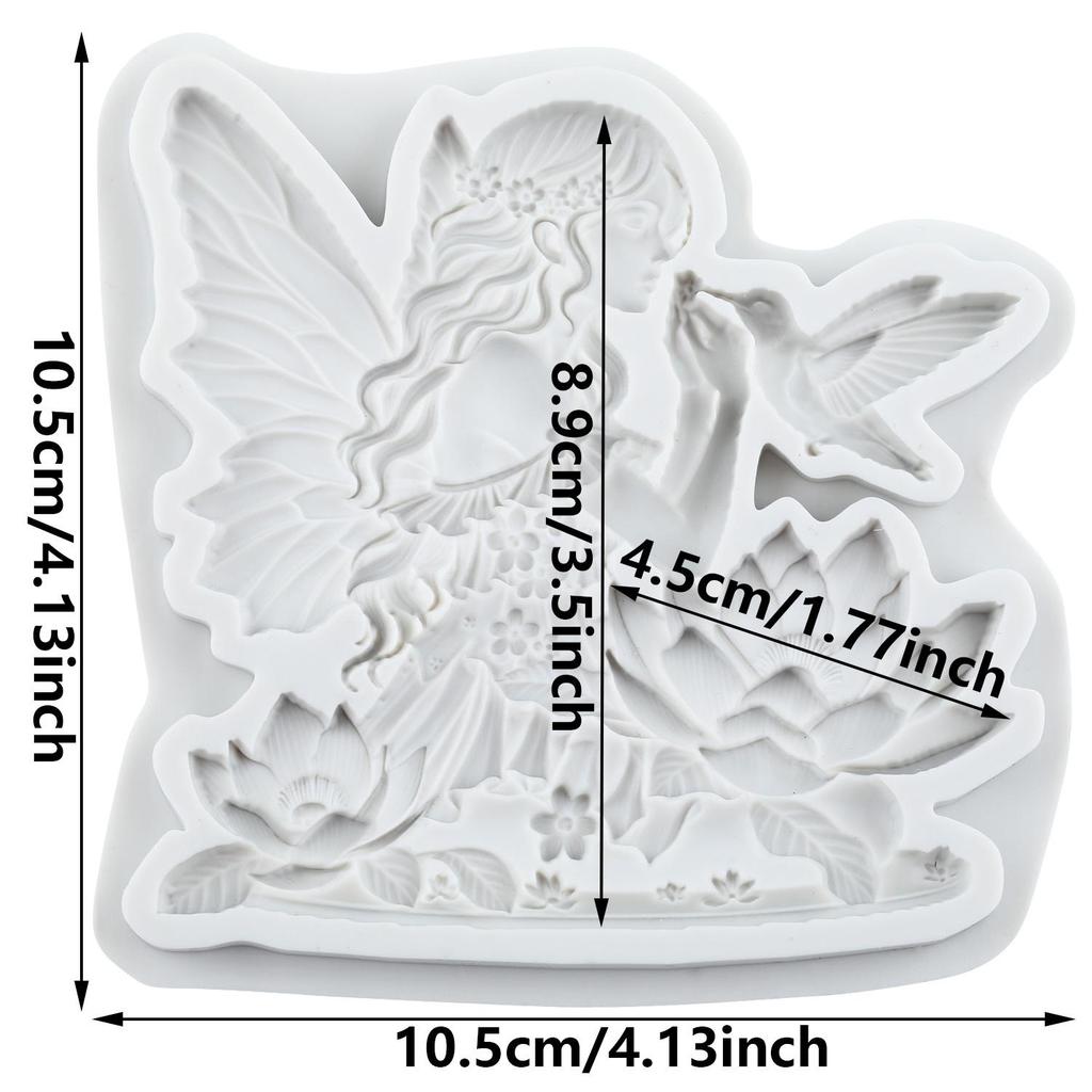 Силиконовая форма Фея цветов Формы для мастики Птица Инструменты для украшения торта Топпер для кекса Конфета Сахарная мастика Полимерная глина