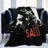 Saw Horror Movie Fashion Blanket Cover Funny Halloween Jigsaw Flannel Throw Fashion Blankets Home Couch Printed Soft Warm Bedspreads Breatha