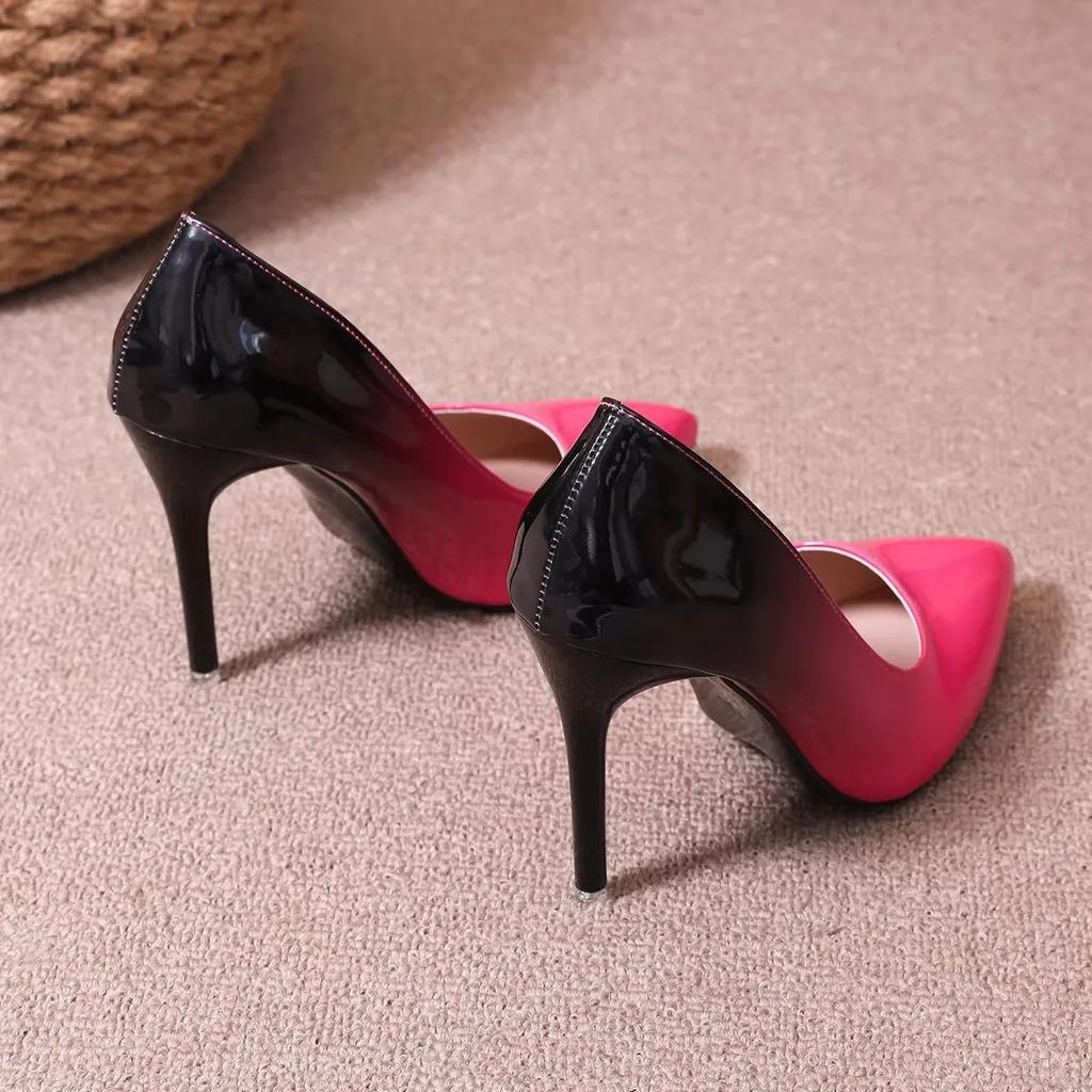 Женская обувь Новые туфли Женские туфли на высоком каблуке Женские из лакированной кожи Сексуальный острый носок Тонкий каблук Свадебные туфли Размер 35-43