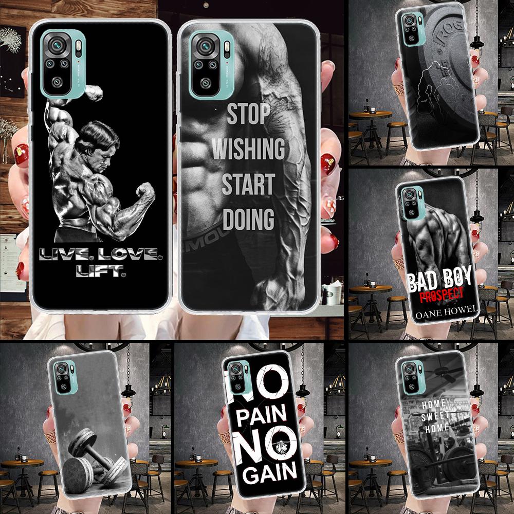 Bodybuilding Gym Fitness Muscle Soft Phone Case For Xiaomi Redmi Note 15 14 14S 13 12 Pro Plus 12S 11 11S 11E 10 10S 11T 5G Fund