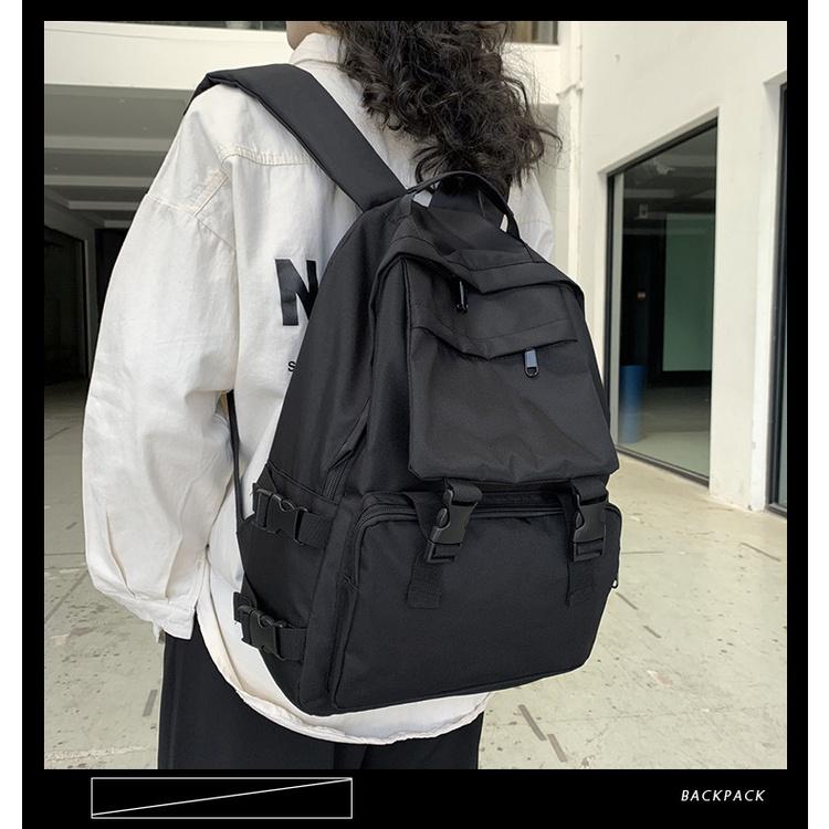 IELGY Schoolbag Female Korean Version High School Students Large Capacity Harajuku Style Tooling Bag Backpack Male