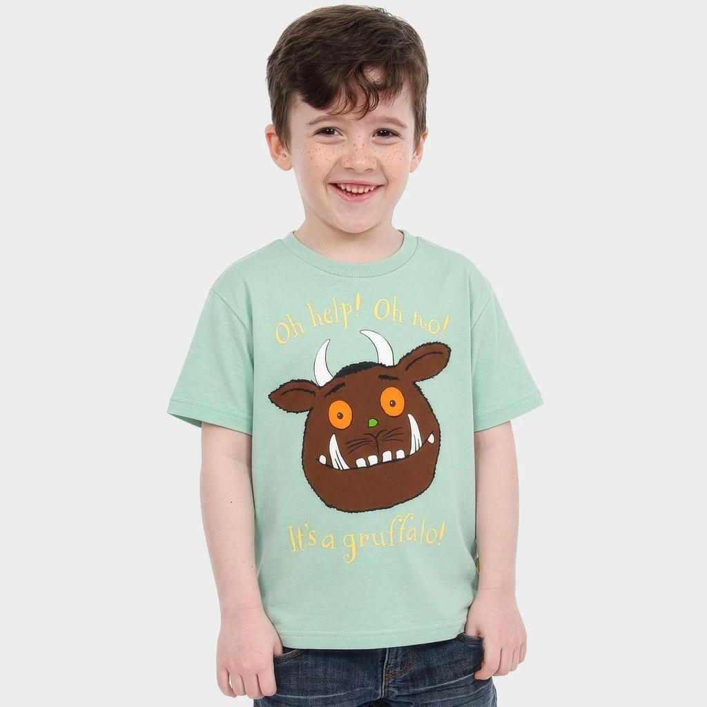 The Gruffalo Children's T-shirt | Short Sleeve Boys T Shirt | Gruffalo Green Tee For Boys