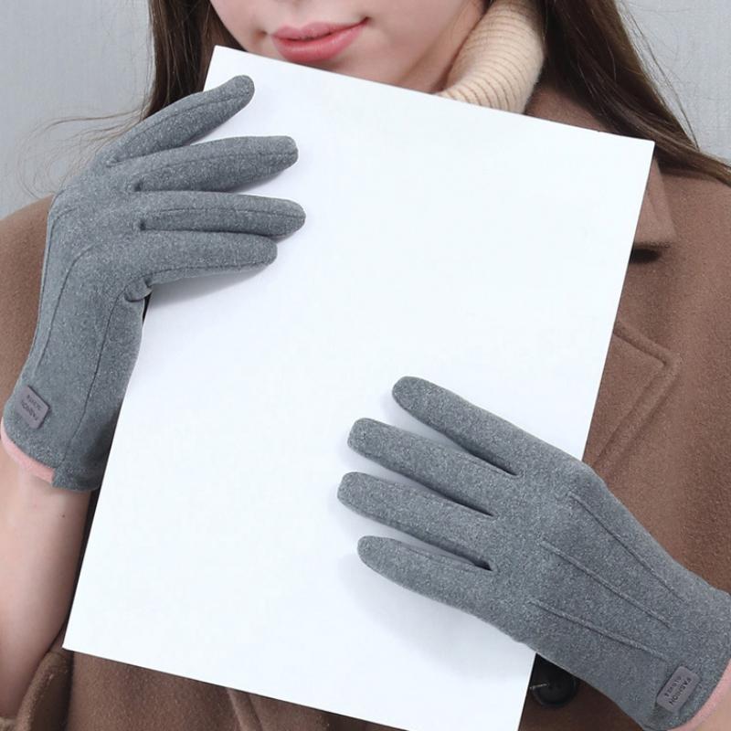 Женские перчатки, осенние и зимние однослойные тонкие перчатки для вождения с сенсорным экраном, теплые велосипедные перчатки