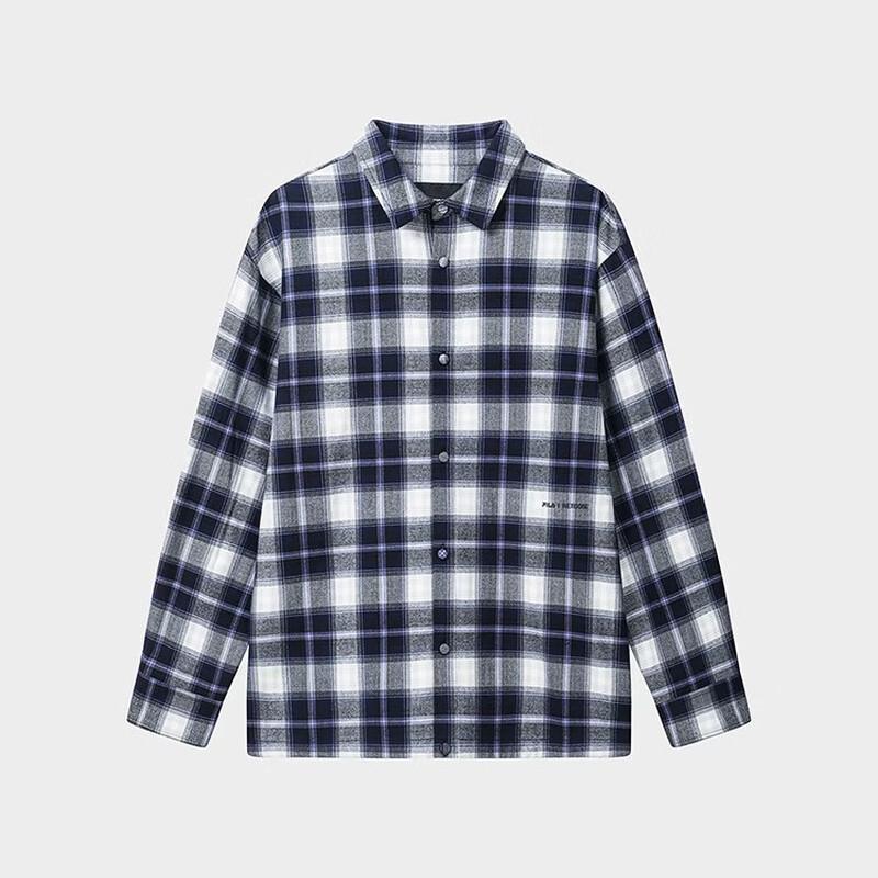 FILA Han So-hee Style Unisex Long Sleeve Plaid Shirt