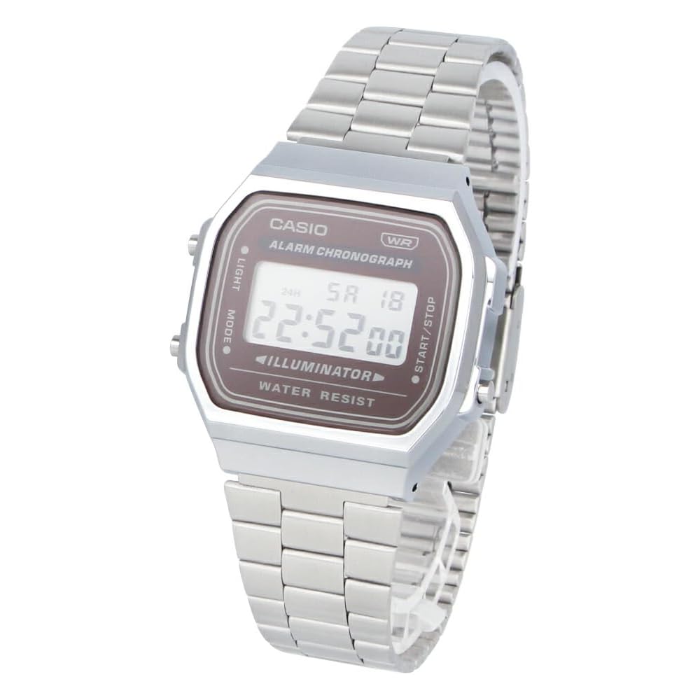 Casio Cheap Casio A168WA-5A Vintage Digital Watch Unisex Silver Brown