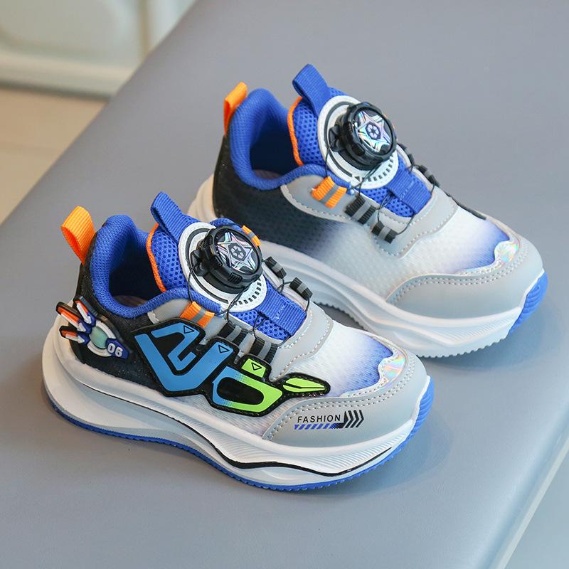 Boys and Girls Casual Running Shoes With Twist Lock Breathable Mesh Shoes for Spring Autumn
