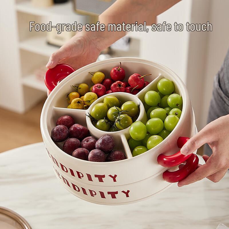 Многоярусная сервировочная тарелка для закусок и фруктов с бантом