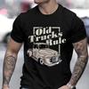 Мужская футболка Для мужчин Мода OLD TRUCKS RULE Принтованная футболка С коротким рукавом Уличная одежда Летняя Повседневная Мужская футболка Топы