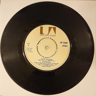 7-дюймовая пластинка HAWKWIND Silver Machine Seven By Seven UP35381 UNITED ARTISTS 1972 UK Рок Б/у